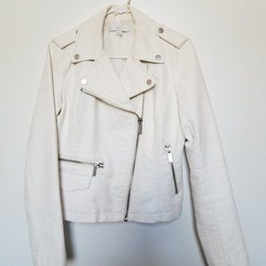 NY & CO. White Faux Leather Jacket, Small.